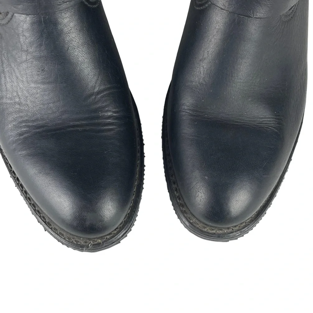 DOUBLE H BOOT CO. LADIES HARNESS 5026 ALMOND TOE SHORT LEATHER MOTORCYCLE BOOTS - Picture 9 of 14